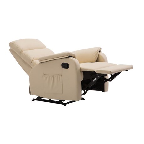 Πολυθρόνα relax - massage Comfort τεχνόδερμα χρώμα μπεζ 74x90x98εκ.