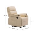 Πολυθρόνα MASSAGE COMFORT RELAX με υποπόδιο και τεχνόδερμα Pu σε χρώμα μπεζ 79x97x101εκ.