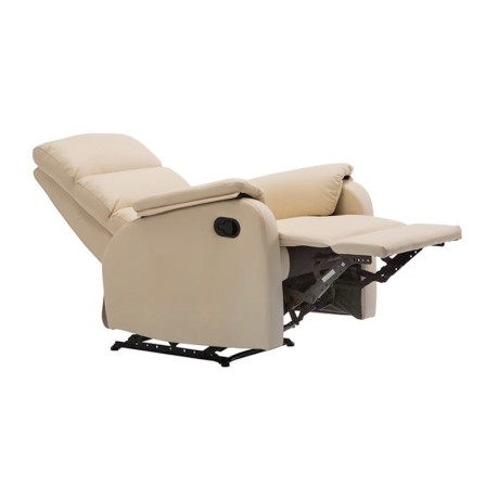 Πολυθρόνα relax Comfort τεχνόδερμα χρώμα μπεζ 79x97x101εκ.