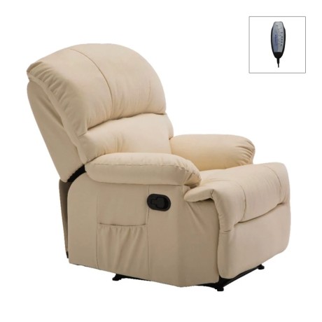 Πολυθρόνα massage Space τεχνόδερμα χρώμα μπεζ 88x93x102εκ.
