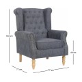 ROSY Armchair Dark Grey Fabric