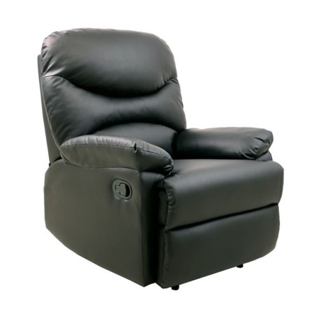 Πολυθρόνα relax Luisa τεχνόδερμα χρώμα μαύρο 88x90x99εκ.