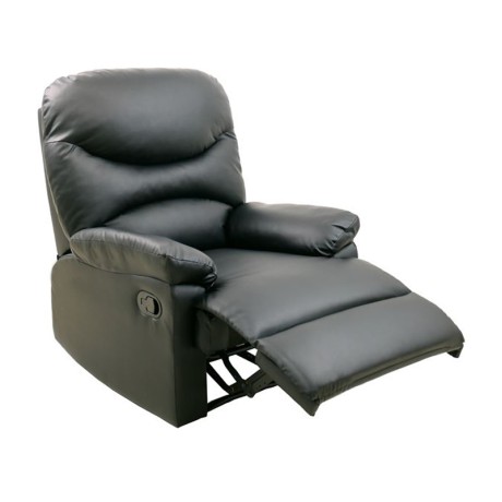 Πολυθρόνα relax Luisa τεχνόδερμα χρώμα μαύρο 88x90x99εκ.
