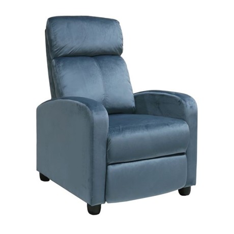 Πολυθρόνα relax Porter ύφασμα velure χρώμα γκρι - μπλε 68x86x99εκ.