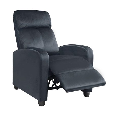 Πολυθρόνα relax Porter ύφασμα velure χρώμα μαύρο 68x86x99εκ.