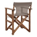 Queen Megapap folding director's armchair by beech in walnut with mocha cloth 61x57x86cm.