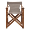 Queen Megapap folding director's armchair by beech in walnut with mocha cloth 61x57x86cm.