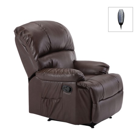 Πολυθρόνα massage Space τεχνόδερμα χρώμα καφέ 88x93x102εκ.