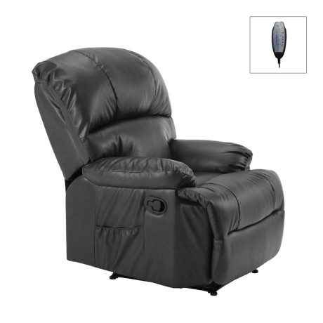 Πολυθρόνα massage Space τεχνόδερμα χρώμα μαύρο 88x93x102εκ.