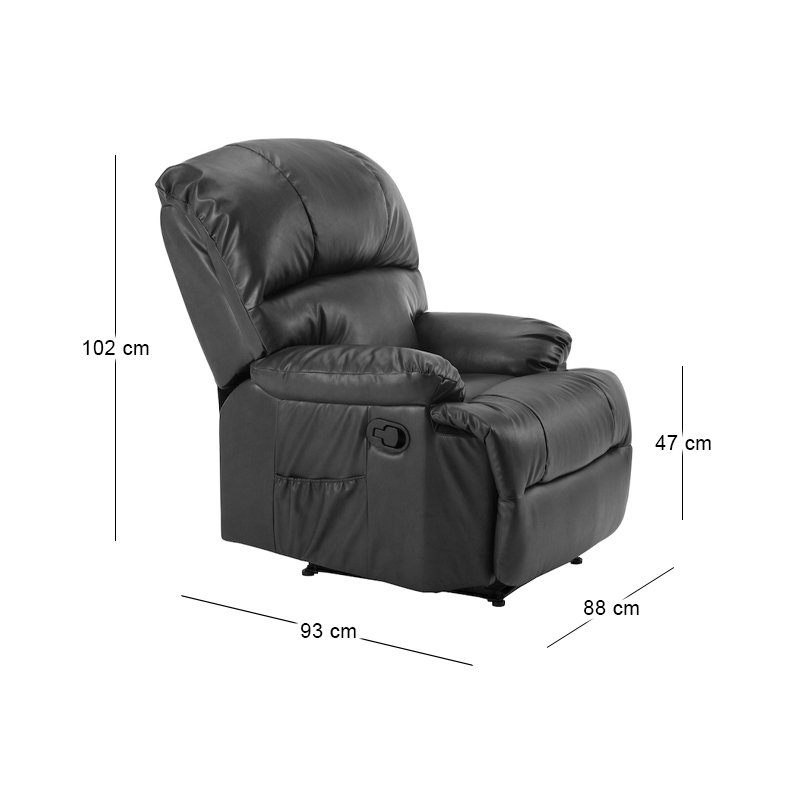 SPACE Massage Armchair Black Pu