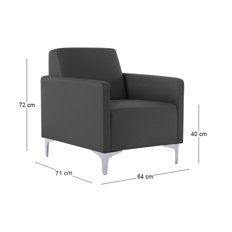 STYLE K/D Armchair Black Pu