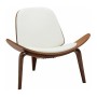 TAYLOR Armchair Walnut/Pu White