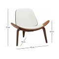 TAYLOR Armchair Walnut/Pu White