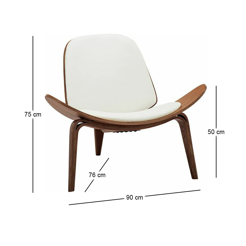 TAYLOR Armchair Walnut/Pu White