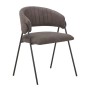 ALFREDO Armchair Black Metal, Anthracite Suede Fabric