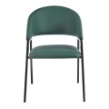 DELI Πολυθρόνα Μέταλλο Βαφή Μαύρο, Pu Forest Green 52x62x83cm