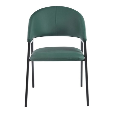 DELI Armchair Metal Black Paint/Pu Forest Green