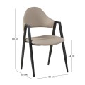 DELTA Armchair, Black Steel/Pu Cappuccino