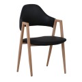 DELTA Natural Metal Armchair, Black Pu