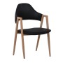 DELTA Natural Metal Armchair, Black Pu