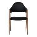 DELTA Natural Metal Armchair, Black Pu