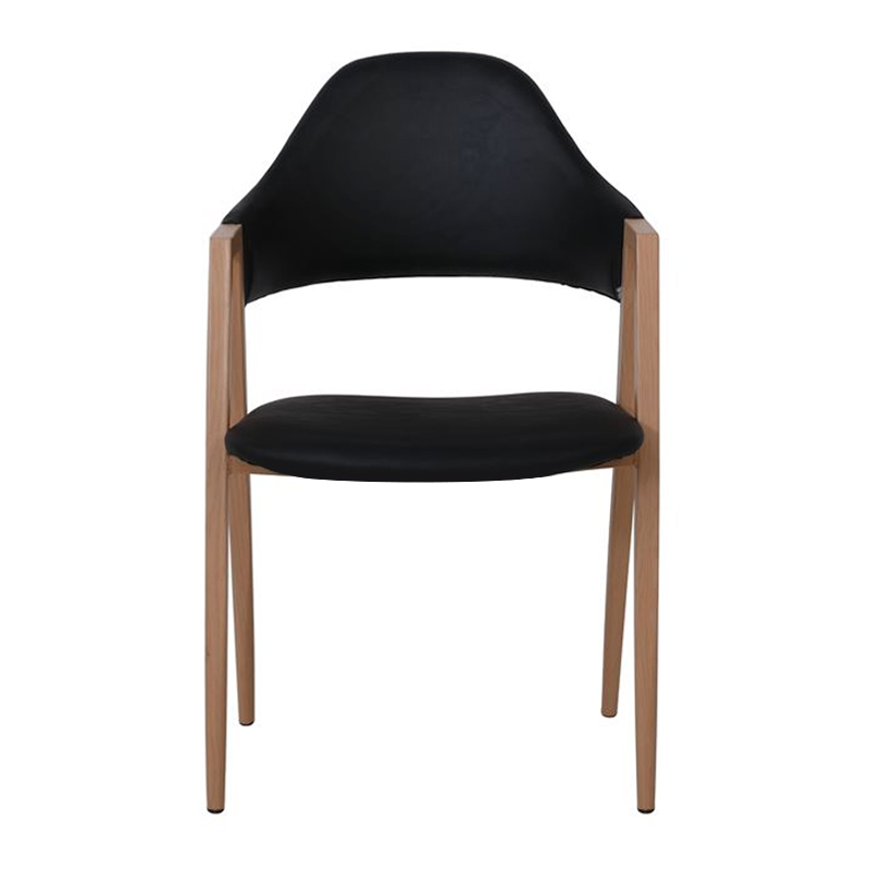 DELTA Natural Metal Armchair, Black Pu