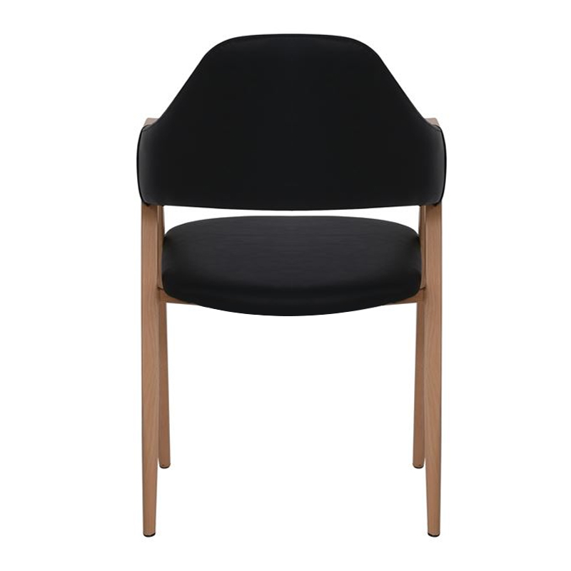 DELTA Natural Metal Armchair, Black Pu