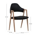 DELTA Natural Metal Armchair, Black Pu