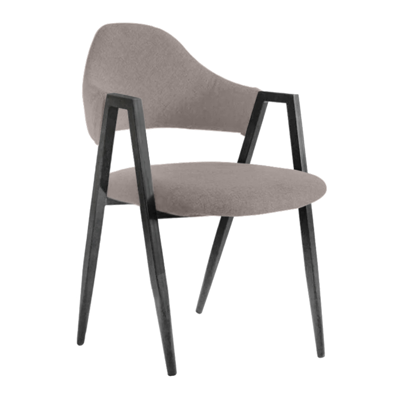 DELTA Armchair, Black Steel/Beige fabric