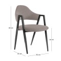 DELTA Armchair, Black Steel/Beige fabric