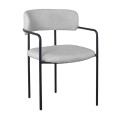 GILLAN Armchair Metal Black/Teddy Fabric Grey