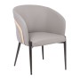 LENA Armchair Metal Black Paint/Pu Light Grey