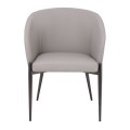 LENA Armchair Metal Black Paint/Pu Light Grey