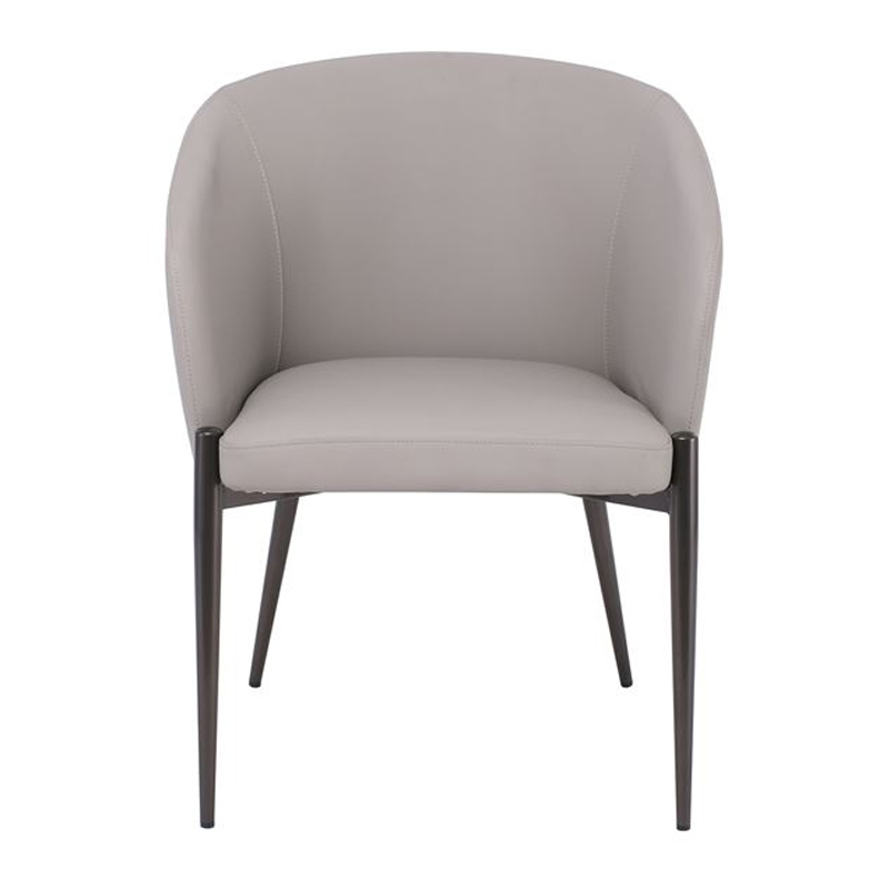 LENA Armchair Metal Black Paint/Pu Light Grey