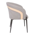 LENA Armchair Metal Black Paint/Pu Light Grey