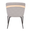 LENA Armchair Metal Black Paint/Pu Light Grey