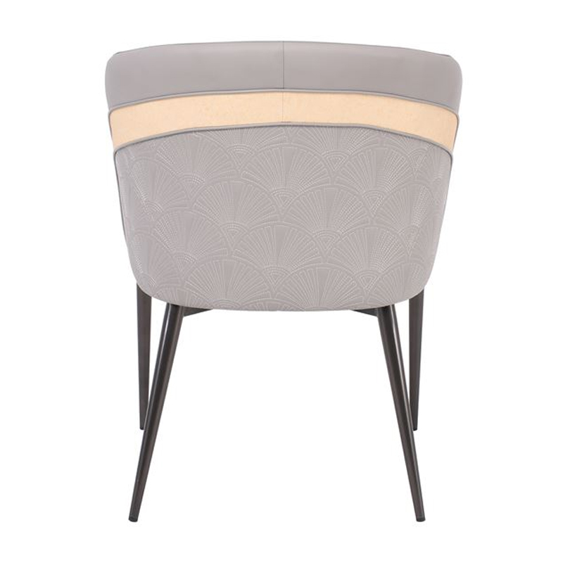 LENA Armchair Metal Black Paint/Pu Light Grey