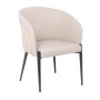 LENA Armchair Metal Black Paint/Pu Beige