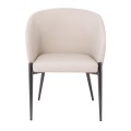 LENA Armchair Metal Black Paint/Pu Beige