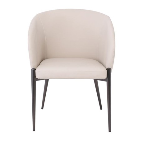 LENA Armchair Metal Black Paint/Pu Beige