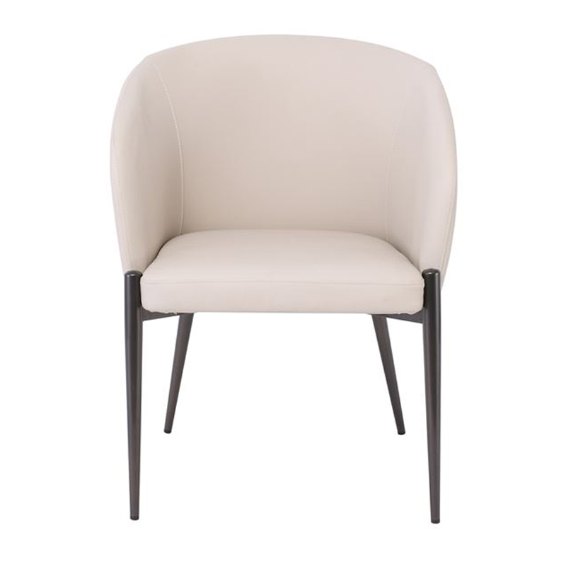 LENA Armchair Metal Black Paint/Pu Beige