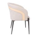 LENA Armchair Metal Black Paint/Pu Beige