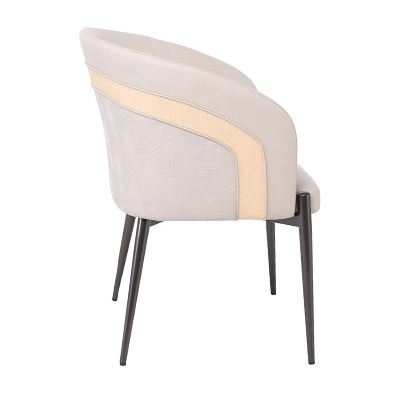 LENA Armchair Metal Black Paint/Pu Beige