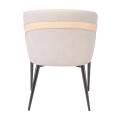 LENA Armchair Metal Black Paint/Pu Beige