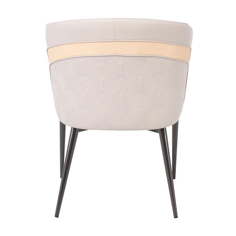 LENA Armchair Metal Black Paint/Pu Beige