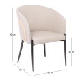 LENA Armchair Metal Black Paint/Pu Beige