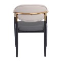 OLIVE Armchair Metal Black-Gold/Pu Light Grey-Dark Grey