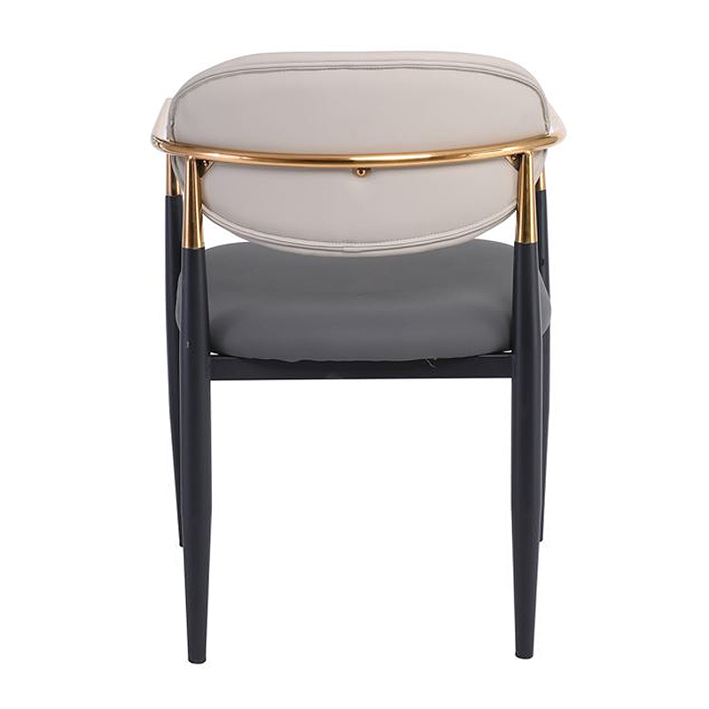 OLIVE Armchair Metal Black-Gold/Pu Light Grey-Dark Grey