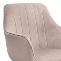 Piero Megapap velvet dining armchair in beige color with black metal leg 57x60x85.5cm.