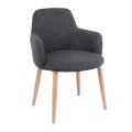SOUL Armchair Natural Color Metal/Grey Fabric